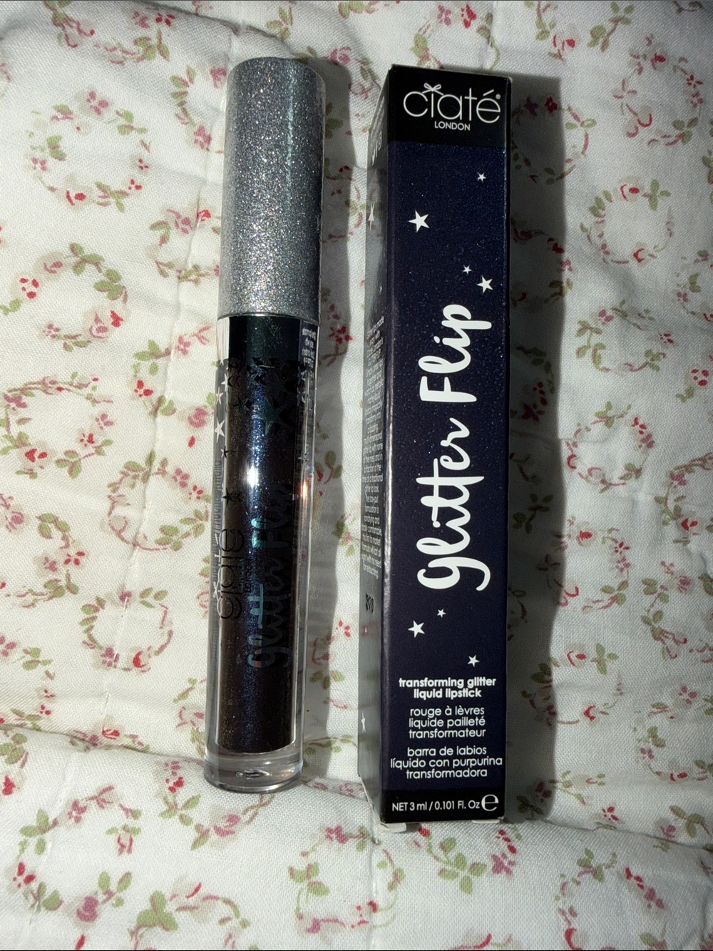 Glitter Flip Transforming Glitter Liquid Lipstick - Silver/Black